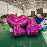 Lofaris Hot Pink Heart Shape Inflatable Big Shiny Ball